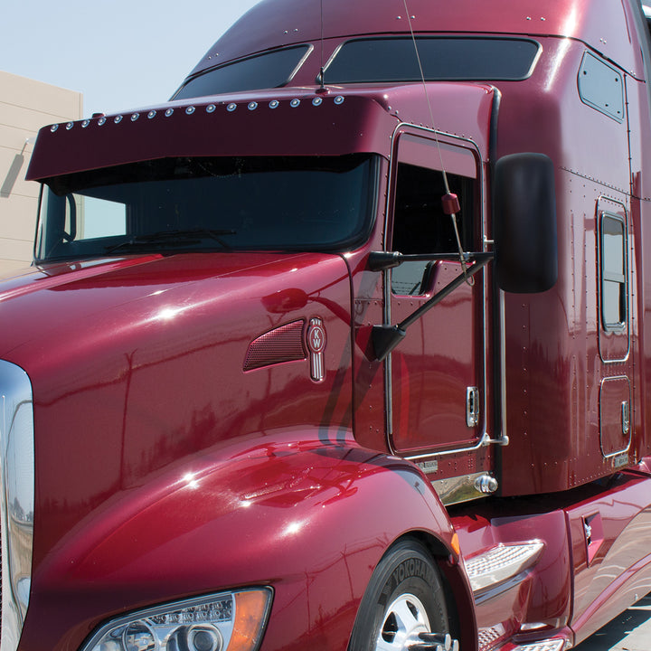 Matte Black Mirror Cover For 1990+ Kenworth T170/T270/T370/T440/T470/T600/T660/T800 - Passenger (Bulk)