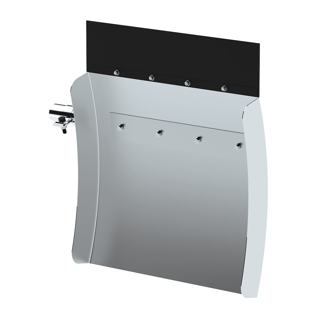 24" x 24" 430 Stainless Steel Quarter Fender With Tube Bracket Set - 4" Side Wall