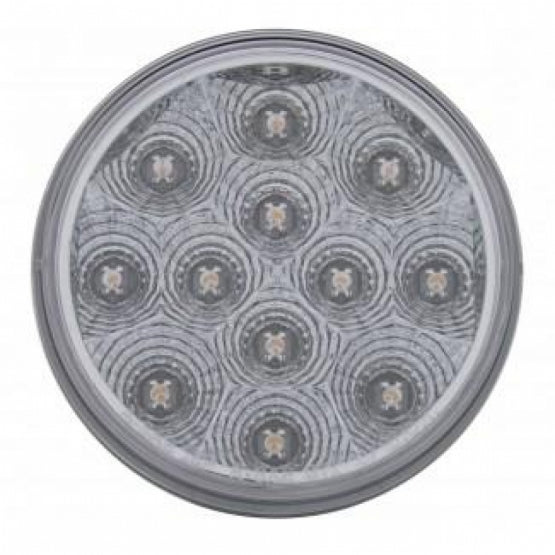 2-1/2" Bolt Pattern Chrome Spring Loaded Bar W/6 x 12 LED 4" Reflector Lights - Red LED/Clear Lens (Pair)