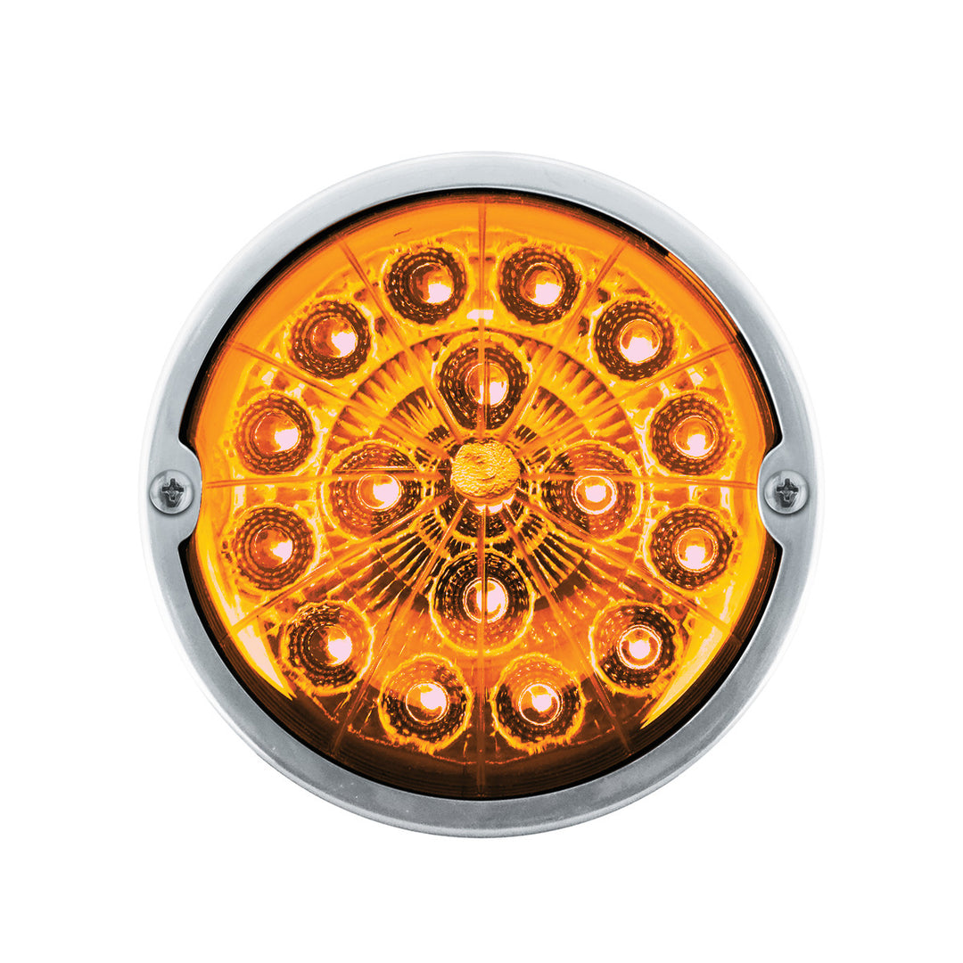 Double Fury 17 LED Dual Function Watermelon Torpedo Cab Light - Amber &amp; Blue LED/Clear Lens