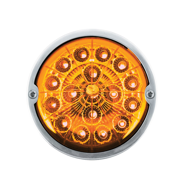 Double Fury 17 LED Dual Function Watermelon Torpedo Cab Light - Amber &amp; Blue LED/Clear Lens