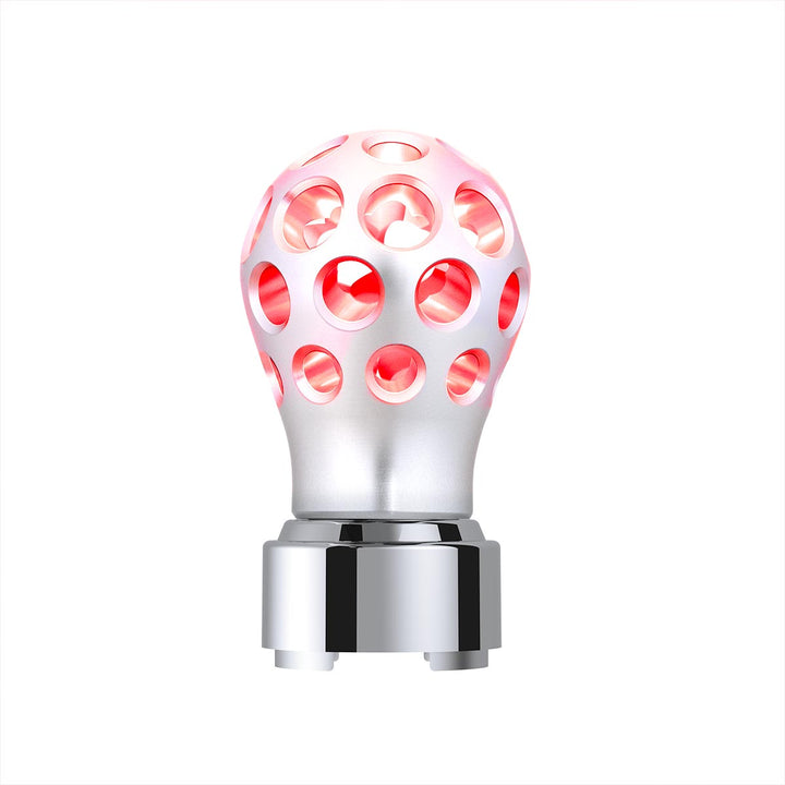 Thread-On Annodized Phoenix Style Ball Gearshift Knob With LED 9/10 Speed Adapter - Red LED