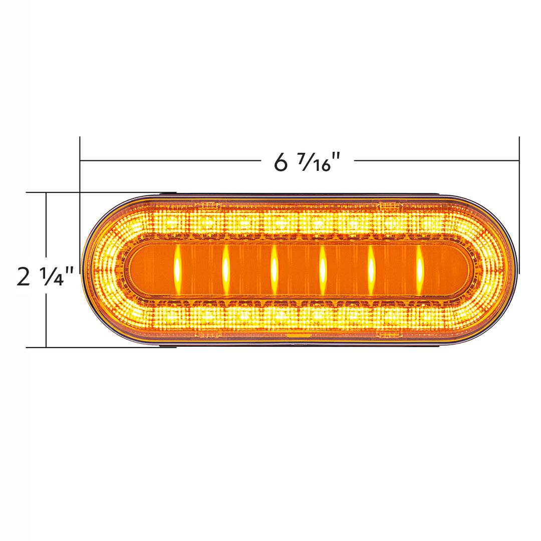 30 LED 6" Oval Lumos Light I - Series (Turn Signal) - Amber LED/Amber Lens