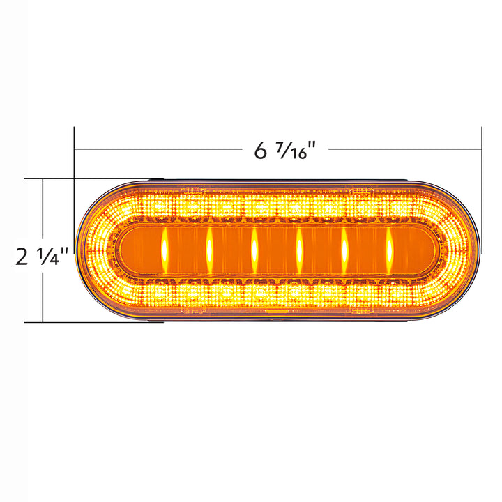 30 LED 6" Oval Lumos Light I - Series (Turn Signal) - Amber LED/Amber Lens