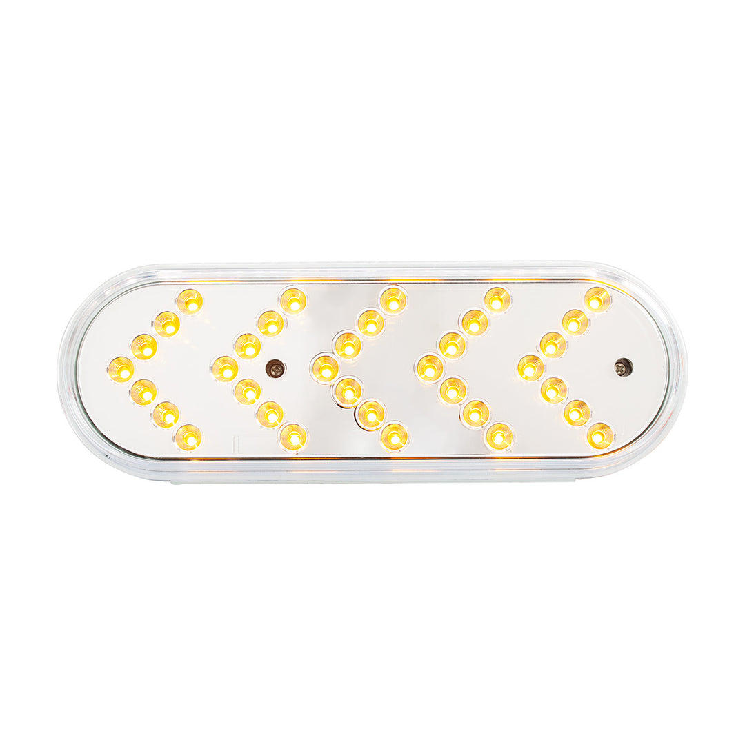 35 LED 6" Reflector Oval Sequential Turn Signal Light - Amber LED/Clear Lens (Bulk)