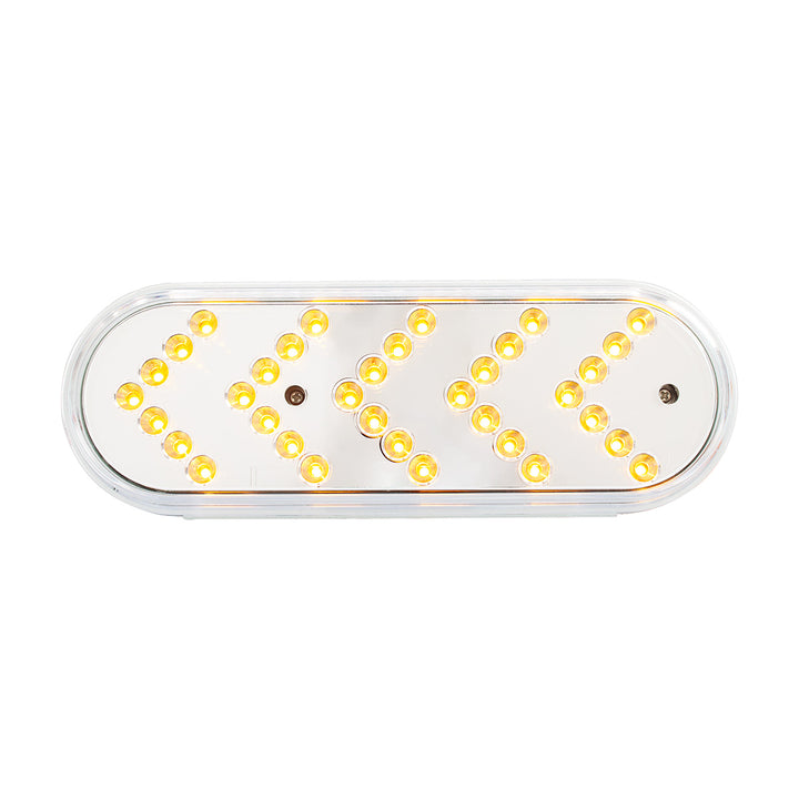35 LED 6" Reflector Oval Sequential Turn Signal Light - Amber LED/Clear Lens (Bulk)
