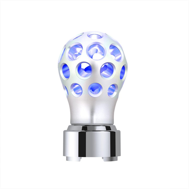 Thread-On Annodized Phoenix Style Ball Gearshift Knob With LED 9/10 Speed Adapter - Blue LED