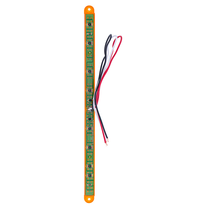 19 LED 12" Reflector Turn Signal Light Bar - Amber LED/Amber Lens (Bulk)