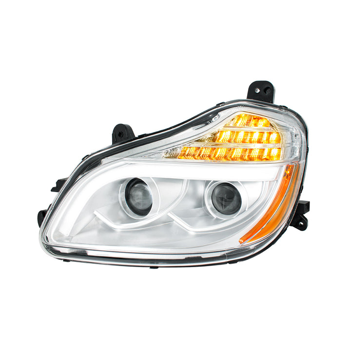 Chrome 8 LED Projection Headlight For 2013-2021 Kenworth T680 - Driver