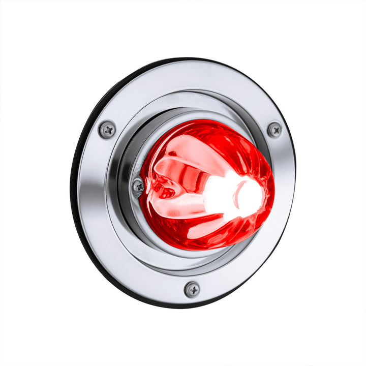 Dual Function Glass Watermelon Sleeper Bunk Kit With 304 Stainless Steel Bezel &amp; LED Bulb - Clear Lens/Red LED