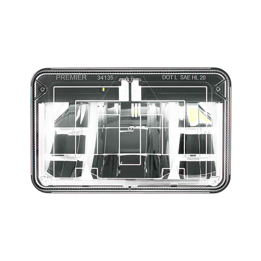 ULTRALIT - Heated 4" x 6" LED Headlight With Polycarbonate Lens &amp; Housing - Low Beam
