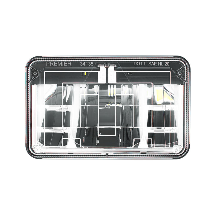 ULTRALIT - Heated 4" x 6" LED Headlight With Polycarbonate Lens &amp; Housing - Low Beam