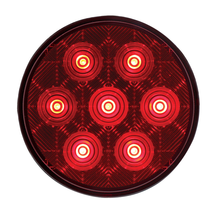 7 LED 4" Round Competition Series Light Kit (Stop, Turn &amp; Tail) - Red LED/Red Lens