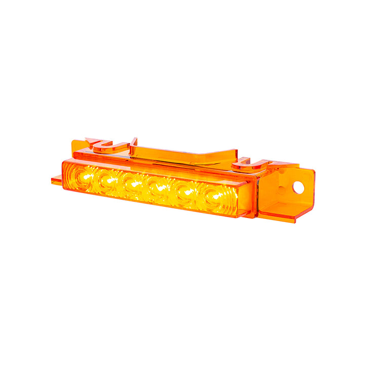 6 LED Competition Series Exterior Visor Light For 1996-2024 Volvo VNL - Amber LED/Amber Lens