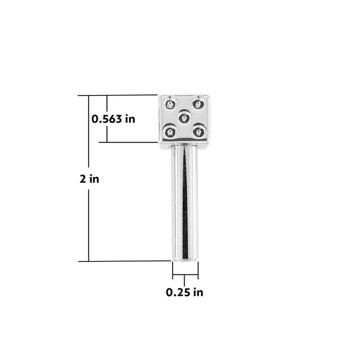 Chrome Dice Door Lock Knobs (2Pc/Set)