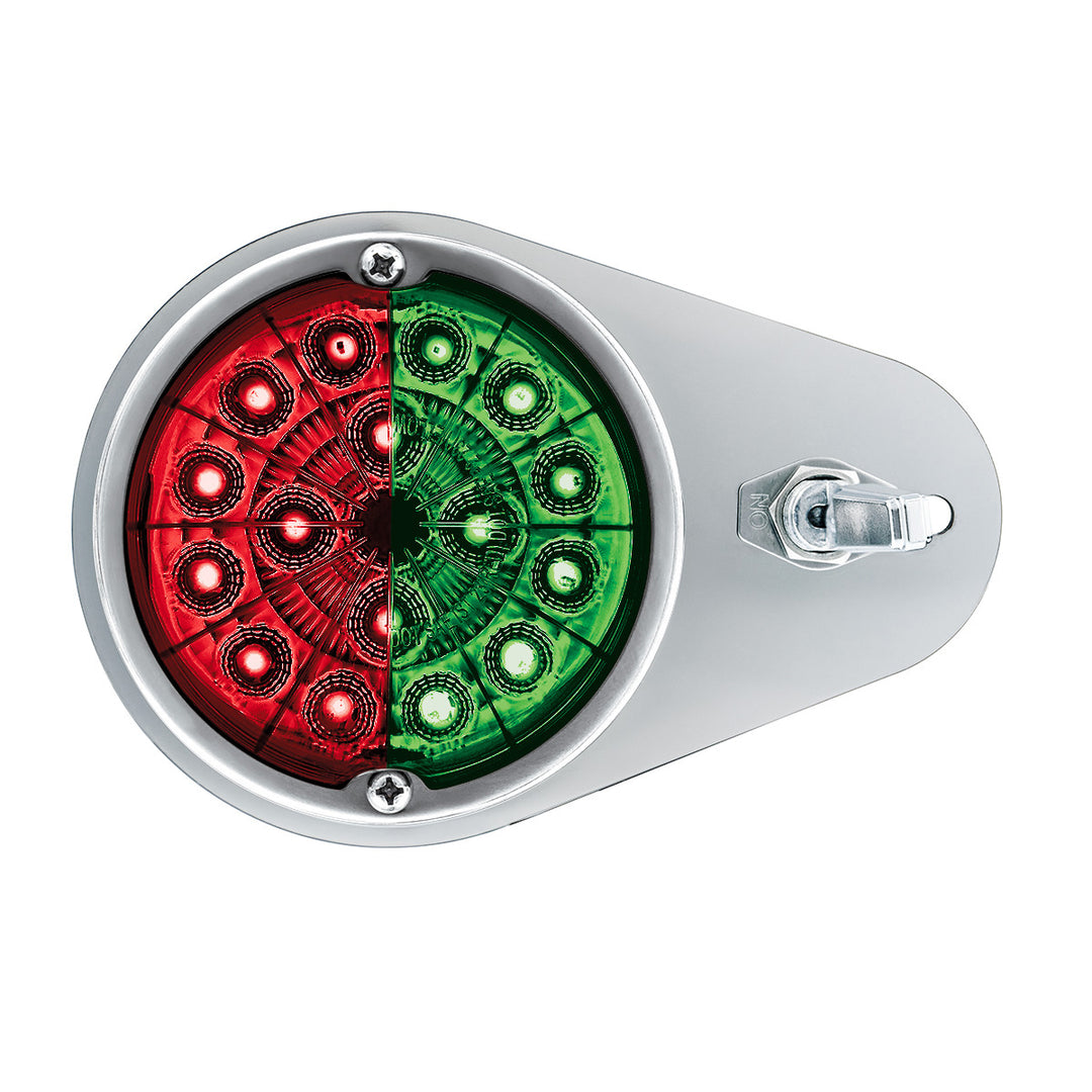 304 Stainless Steel Above Door Dome Light Kit W/ 17 LED Double Fury Watermelon For 1994-2025 KW W900 - Red &amp; Green LED