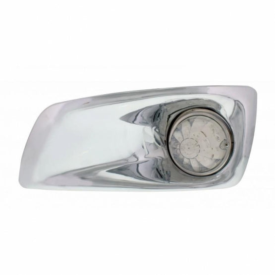 Fog Light Cover With 17 Amber LED Dual Func. Watermelon Light For 2007-17 KW T660 - Driver - Clear Lens
