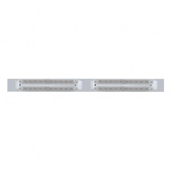 Chrome Top Mud Flap Plate With Four 10 LED 9" Light Bars - Red LED/Clear Lens (Each)