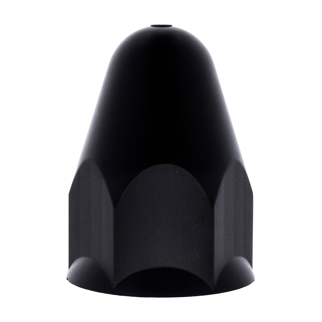 1-1/2" x 2-3/4" Matte Black Painted Plastic Bullet Nut Covers - Push-On (Color Box of 60)