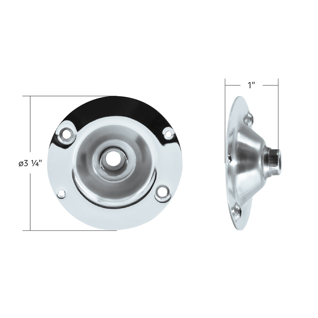 304 Stainless Steel Cab Light Set Bracket Bulb Holder Plate - 1 Filament