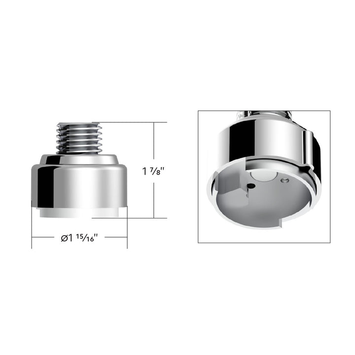M30 x 3.5 Thread-On Gearshift Adapter W/LED Mount For Eaton - Fuller 9/10 Speed - Liquid Silver