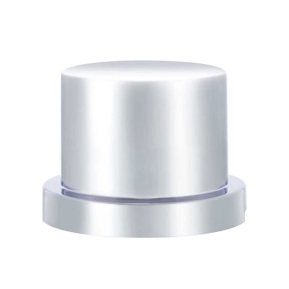 9/16" x 11/16" Chrome Plastic Flat Top Nut Covers - Push-On (10-Pack)