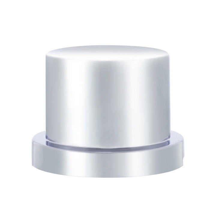 9/16" x 11/16" Chrome Plastic Flat Top Nut Covers - Push-On (10-Pack)