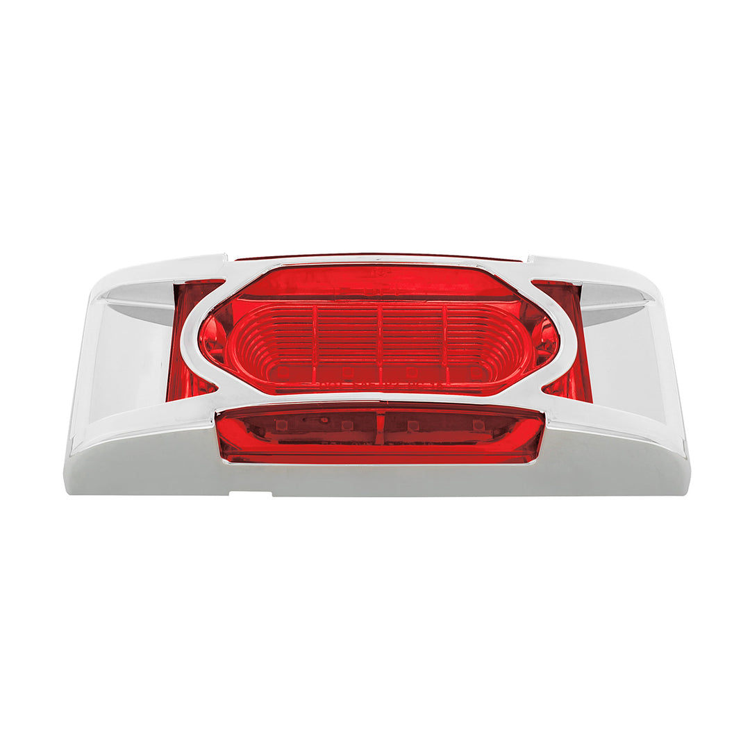 16 LED Reflector Light (Clearance/Marker) With Chrome Bezel - Red LED/Red Lens
