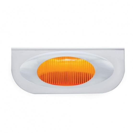 Stainless Light Bracket With 12 LED "Phantom I" Light &amp; Bezel - Amber LED/Amber Lens