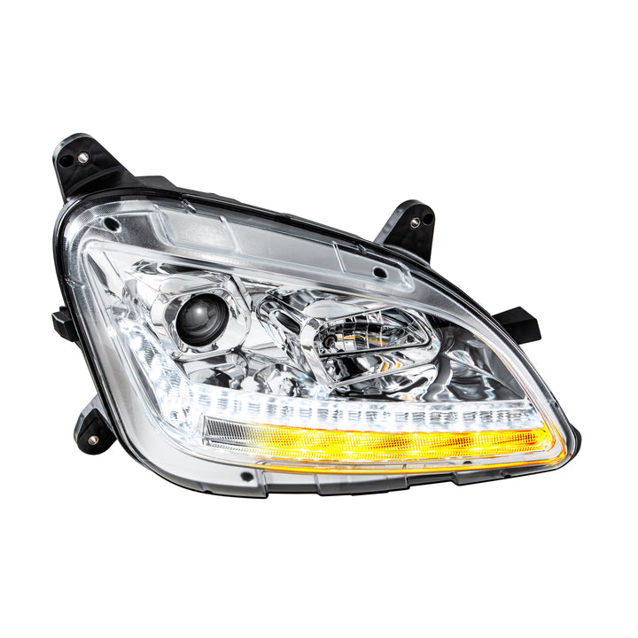 Chrome Projection Headlight With LED Sequential Turn and DRL For 2012-2021 Peterbilt 579 - Passenger