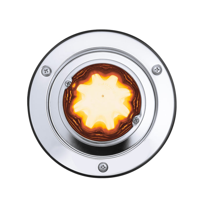 9 LED Dual Function GloLight Watermelon Sleeper Bunk Kit With 304 Stainless Steel Bezel - Amber LED/Amber Lens