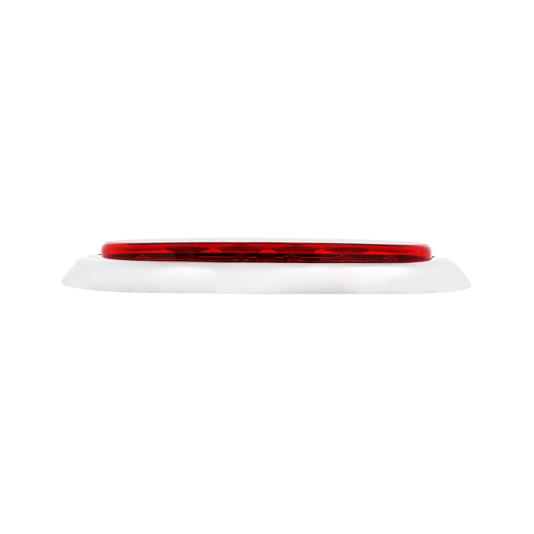 10 LED 6" Oval Light With Bezel (Stop, Turn &amp; Tail) - Red LED/Red Lens