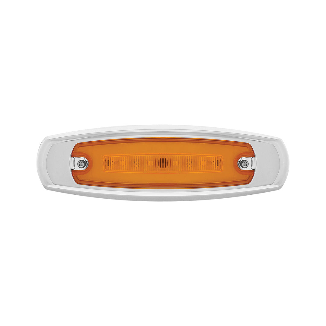 16 LED Rectangular GloLight With Bezel (Clearance/Marker) - Amber LED/Amber Lens