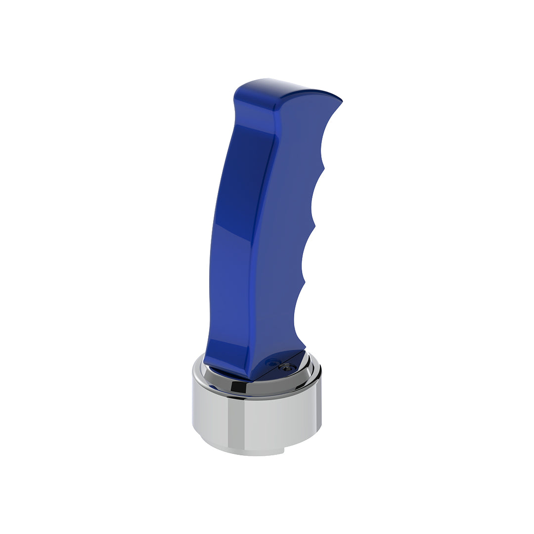 Thread-On Pistol Grip Gearshift Knob With Chrome 13/15/18 Speed Adapter - Indigo Blue