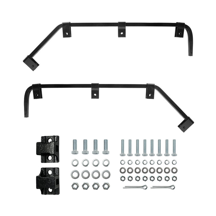 Black Angled Mud Flap Hangers With Mounting Hardware - No Coil (Pair)