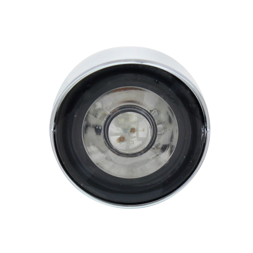 3 High Power LED 1" Light (Clearance/Marker) With Visor - Red LED/Clear Lens
