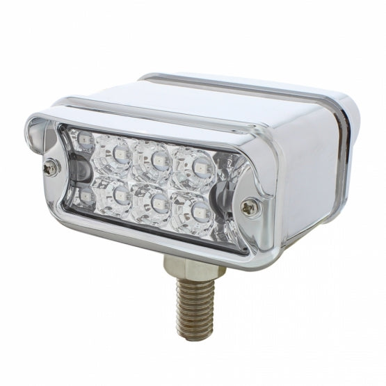 20 LED Dual Function Reflector Double Face Light With Visor - T - Mount - Amber &amp; Red LED/Clear Lens