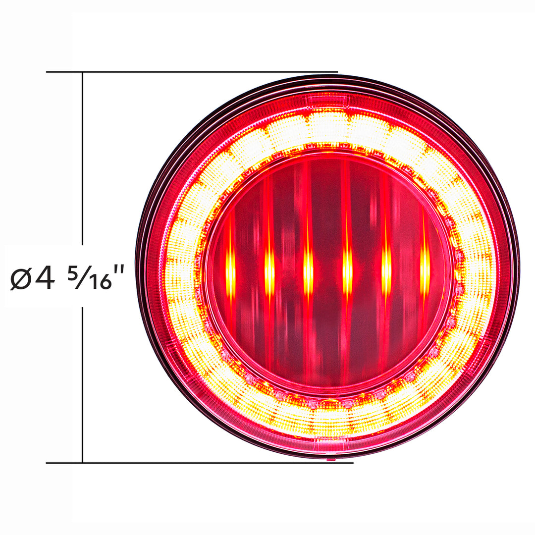 30 LED 4" Round Lumos Light I - Series (Stop, Turn &amp; Tail) - Red LED/Clear Lens