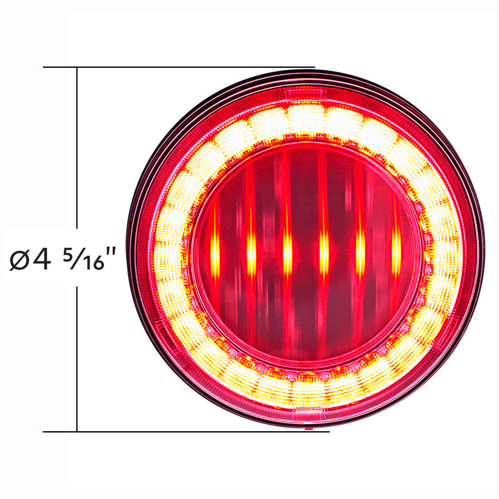 30 LED 4" Round Lumos Light I - Series (Stop, Turn &amp; Tail) - Red LED/Clear Lens