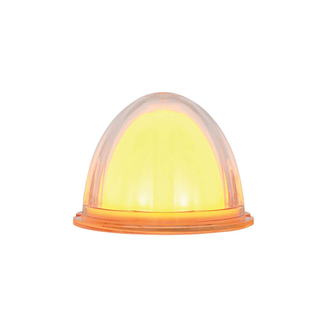 9 LED Dual Function GloLight Watermelon Cab/Auxiliary Light - Amber LED/Clear Lens (Bulk)