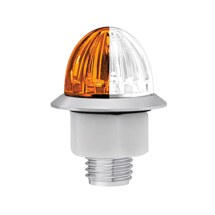 4 LED 1-1/8" Watermelon Double Fury Light With Clear Lens (Clearance/Marker) - Amber &amp; White LED