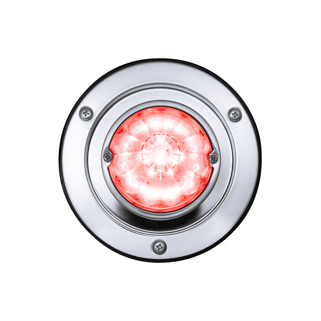 17 LED Dual Function Watermelon Light Sleeper Bunk Kit With 304 Stainless Steel Bezel - Red LED/Clear Lens
