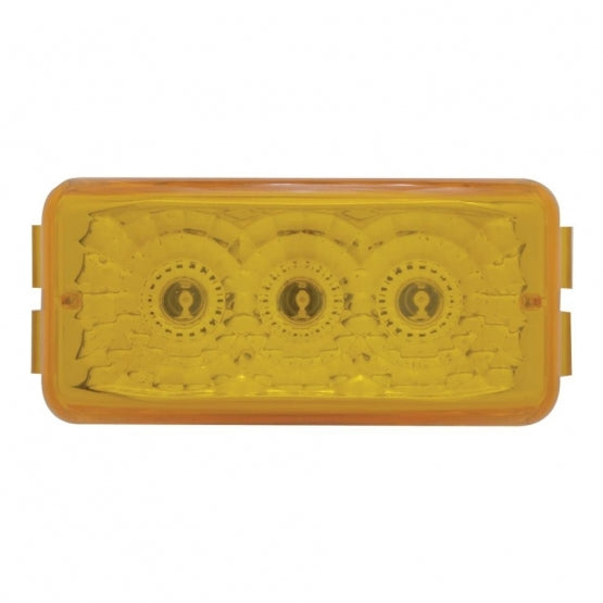 3 LED Reflector Light (Clearance/Marker) - Amber LED/Amber Lens