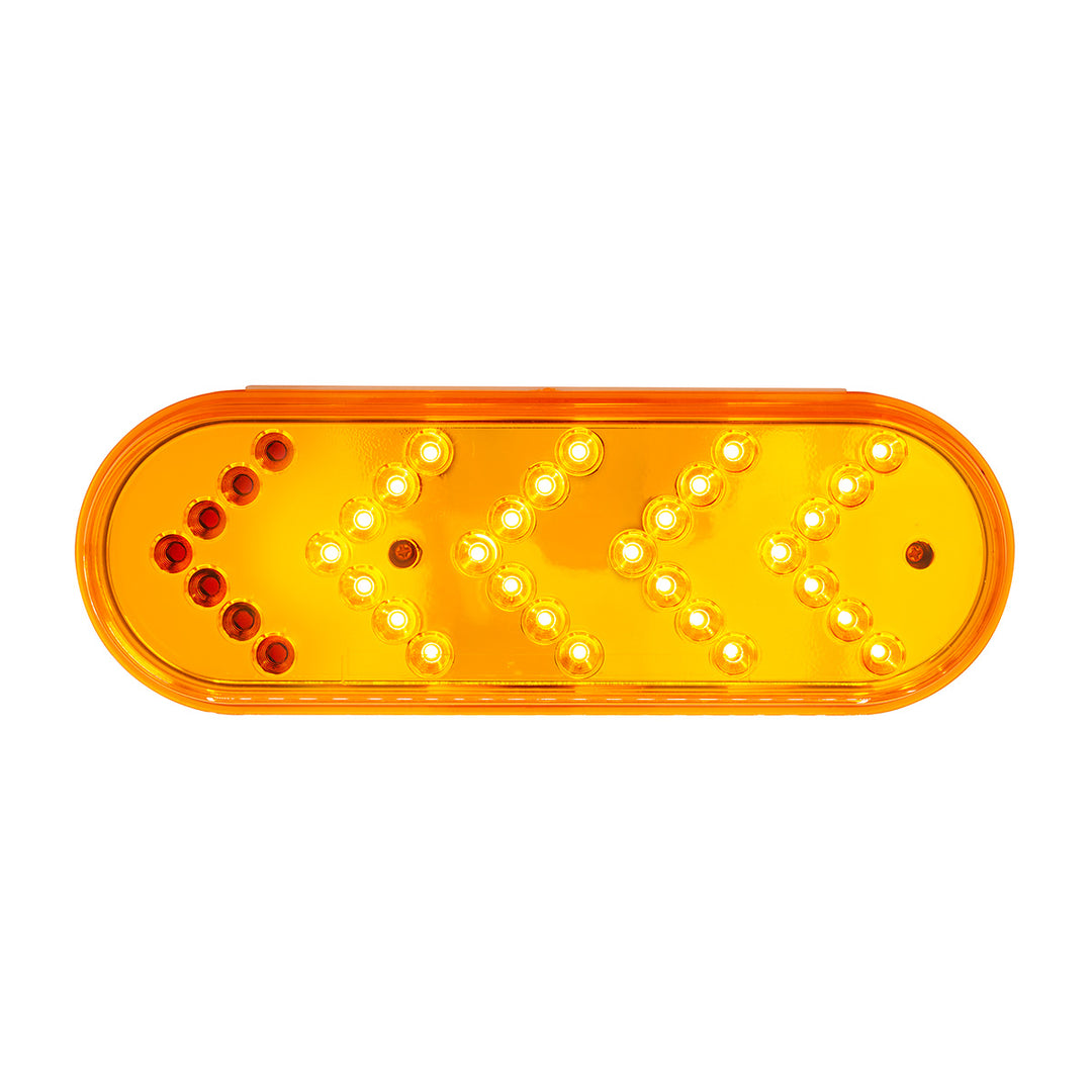 35 LED 6" Reflector Oval Sequential Turn Signal Light - Amber LED/Amber Lens (Bulk)