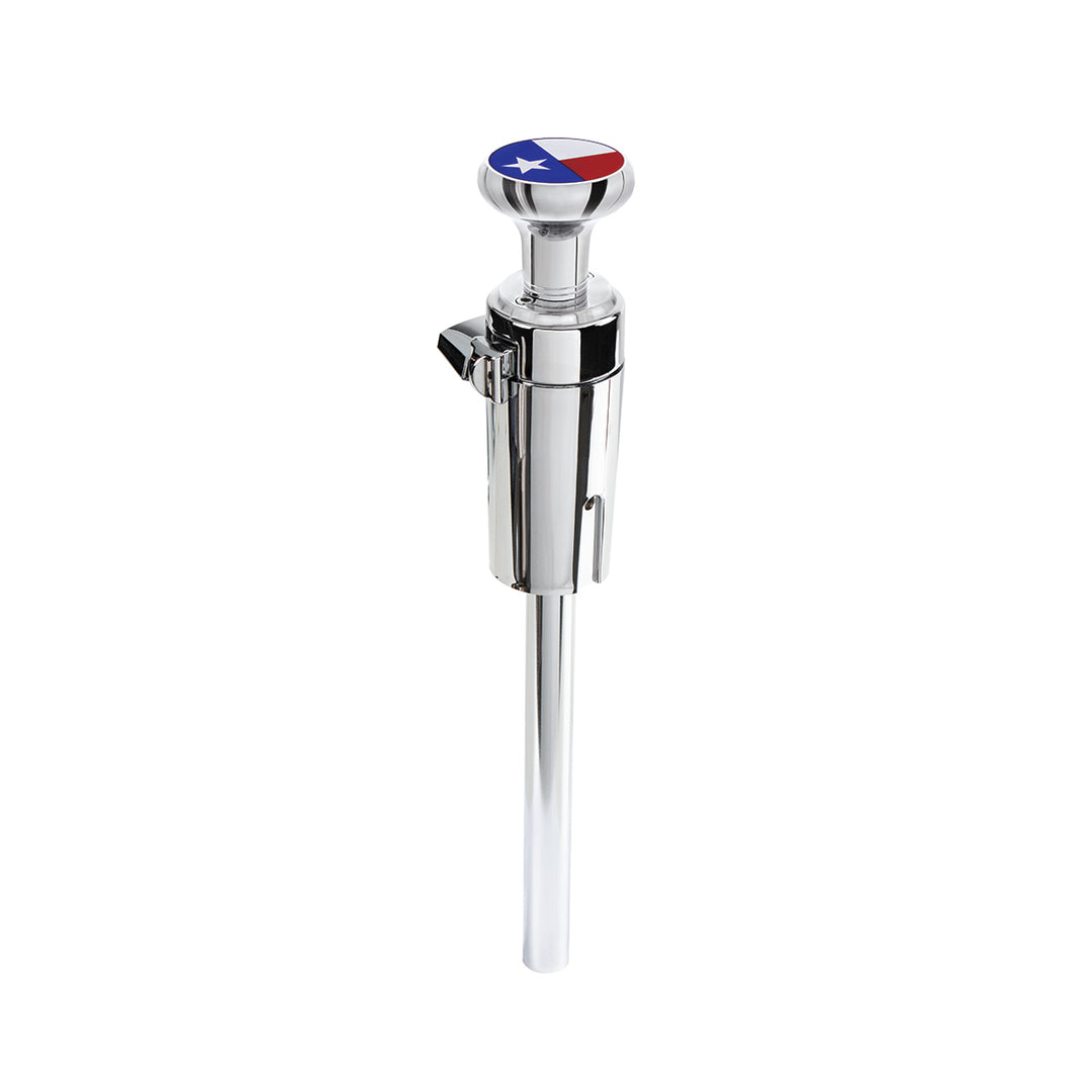 Thread-On Gearshift Knob With 13/15/18 Speed Adapter &amp; Texas Flag Sticker - Chrome