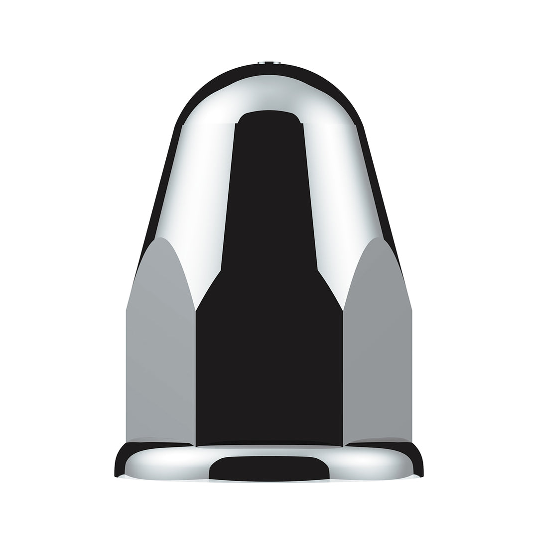 1-1/2" x 2-3/4" Chrome Plastic Slotted Bullet Nut Covers With Flange - Push-On (Color Box of 20)