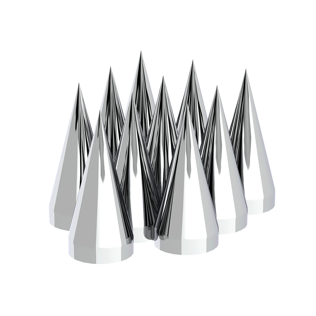 33mm x 4-1/2" Chrome Plastic X Spike Nut Covers - Thread-On (Box Of 10)