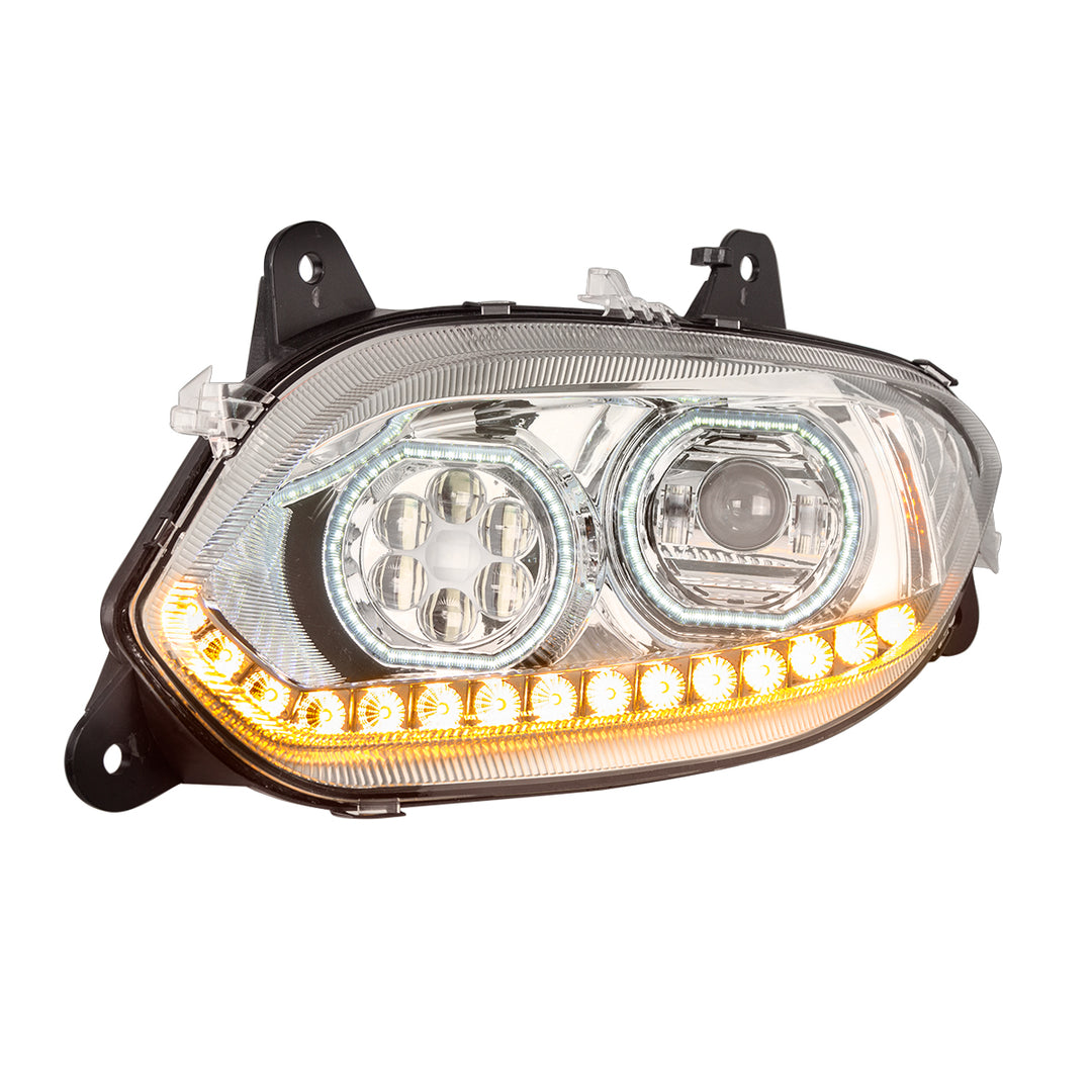 Chrome 17 LED Headlight For 2018-2025 International LT - Driver