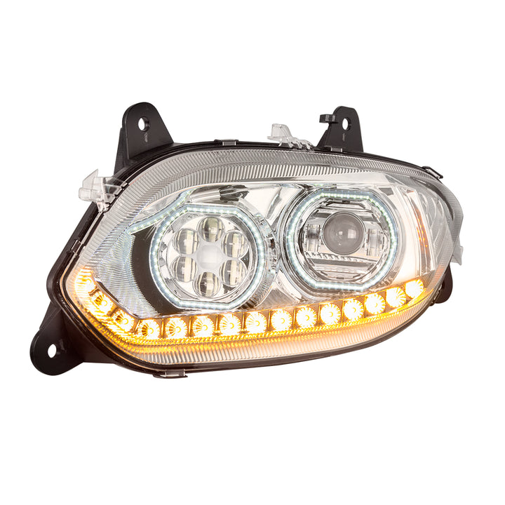 Chrome 17 LED Headlight For 2018-2025 International LT - Driver