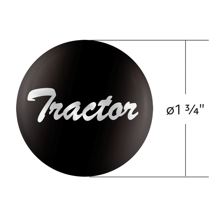 "Tractor" Glossy Air Valve Knob Candy Color Sticker - Glossy Black